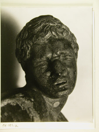 The head of the broken lead figure from the dredging of the large pond, Dyrham Park, ...