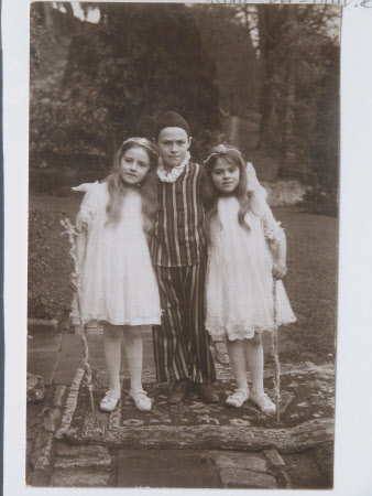 Village school children dressed in costumes, Dyrham School, Gloucestershire
