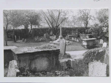 Tombstones in churchyard, Parish church of St Peter, Dyrham, Gloucestershire
