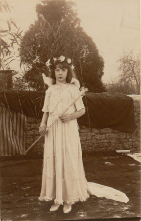 Unknown village schoolgirl dressed as a fairy, Dyrham School, Gloucestershire