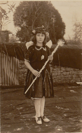 Unknown village schoolgirl dressed as a fairy, Dyrham School, Gloucestershire