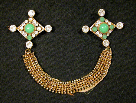 A Victorian costume gilt metal cloak ornament circa 1880.