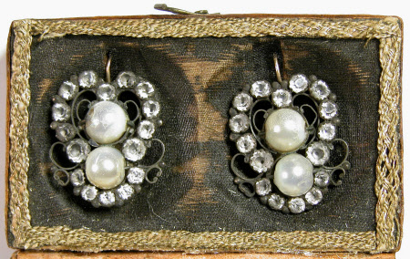 A pair of 18th century costume earrings circa 1790.