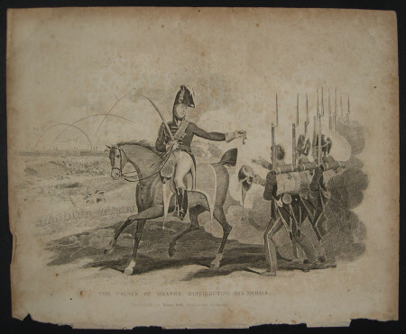 The Prince of Orange (Willem II, King of the Netherlands (1792-1849), distributing his medals