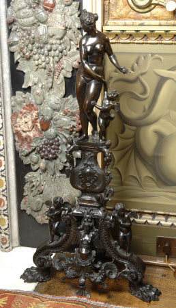 Firedog topped with the Figures of Venus and Cupid 