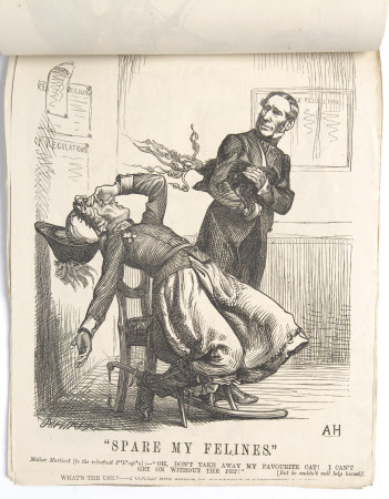 'Spare my Felines. Mother Martinet (to the reluctant P*k*ngt*n) "Oh, don't take away my favourite ...