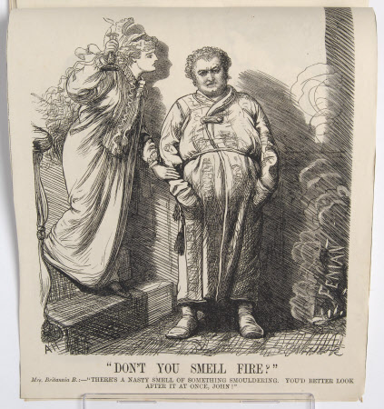 'Don't You Smell Fire!. Mrs Britannia. 'Thee's a nasty smell of something smoldering. You'd better ...