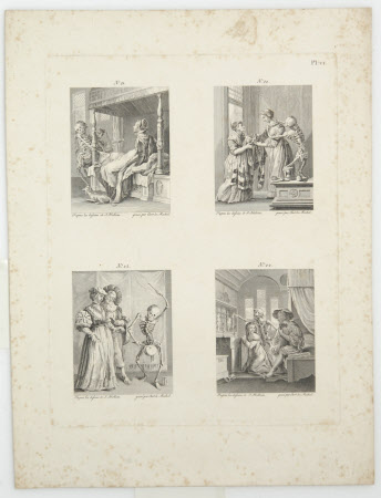 Triumph of Death: 21. The Duchess, 22. The Countess, 23. The Noblewoman, 24. The Nun (after Peter ...