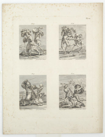 The Triumph of Death: 25. The Count, 26. The Knight, 27. The Nobleman and 28. The Soldier (after ...