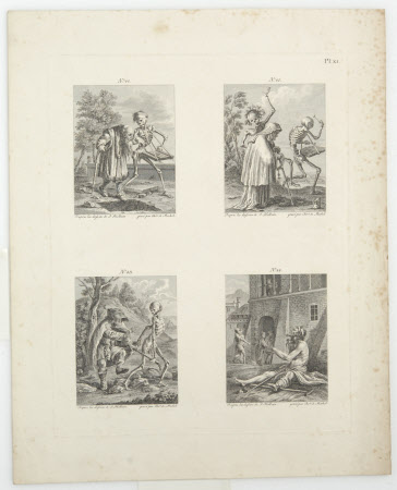 The Triumph of Death: 41. The Old Man, 42. The Old Woman, 43. The Blind Man, 44. The Beggar (after ...