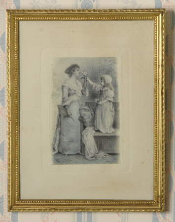 Mother and child with a bouquet 