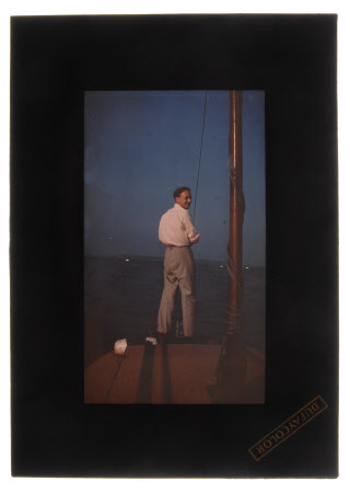 Henry John Ralph Bankes (1902-1981) on a boat, possibly at Poole Harbour.