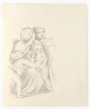 Figures from fresco of The Expulsion of Heliodorus from the Temple after Raphael, Stanza de ...