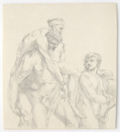 Figures from the fresco The Fire in the Borgo after Raphael, Stanza dell Incendio 
