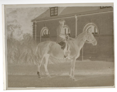 Alfred Lodder on horseback, The Stables, Kingston Lacy, Dorset