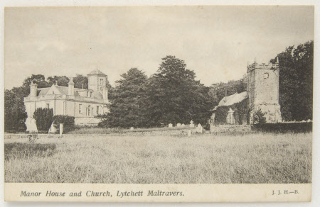 View of the Manor House and Church, Lychett Matravers, Dorset