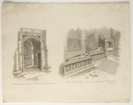 Entrance to the Chapel of St. Erasmus, and The Abbots' Tombs, within the Chapel of St.Erasmus, ...