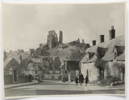 View of Corfe Castle and village, Dorset, from East Street