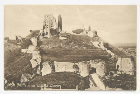 View of Corfe Castle, Dorset, from Church Tower