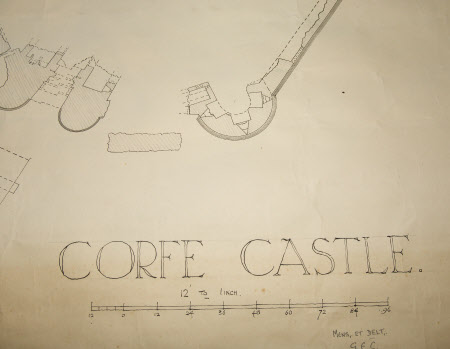 Plan of Corfe Castle, 1948