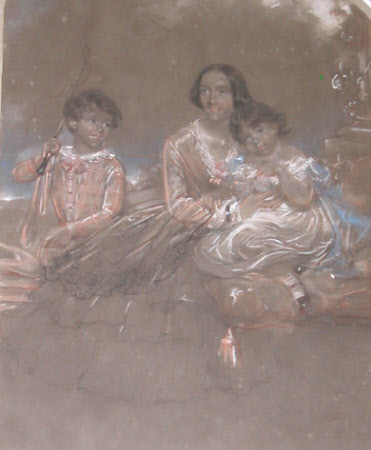 Possibly Caroline Morris, Mrs Henry Ramey Upcher (1818-1897) with her children Harry, later The ...