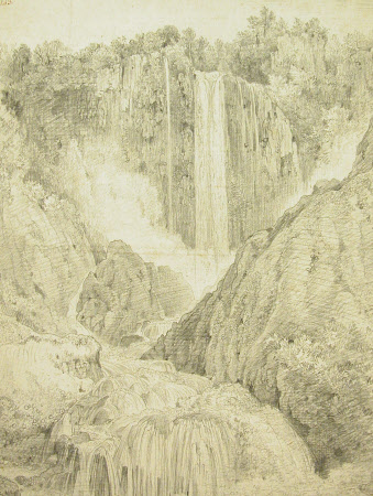 Waterfall at Terni (recto); Sketch of a Fountain (verso)