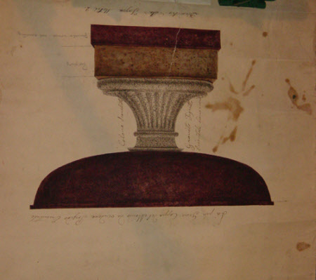 Design for a garden urn and plinth