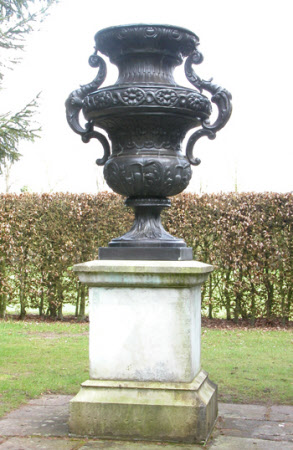 Waisted vase with scrolled handles