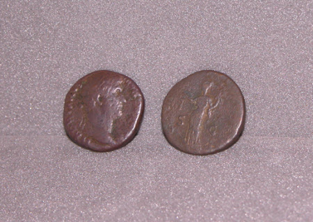 Two Coins: Emperor Hadrian, Emperor of Rome (76 – 138 AD) 
