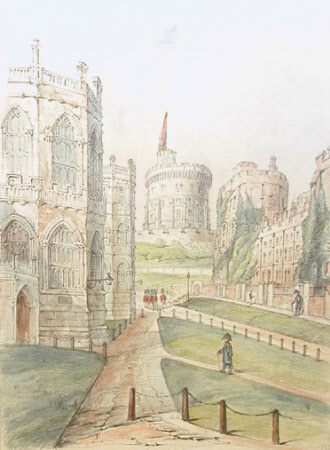 The Keep, Windsor Castle, from the Courtyard of the Lower Ward, c.1838
