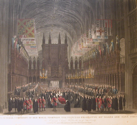 Funeral ceremony of H.R.H. Princess Charlotte of Wales and Saxe Coburg, in St.George's Chapel, ...