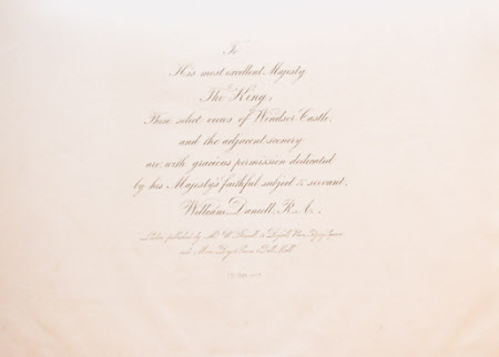 Cover sheet to 12 coloured aquatints of Windsor by William Daniell, RA (Chertsey 1769 – London ...
