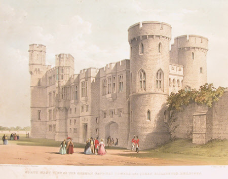 North West View of Norman Gateway Towers and Queen Elizabeth's Buildings, Windsor Castle (after ...