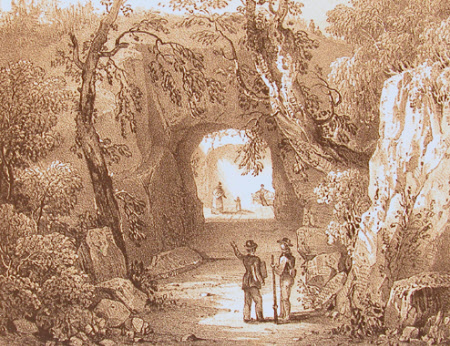 The Stone Grotto on the Side of the Waterfall, Virginia Water (after William Alfred Delamotte)