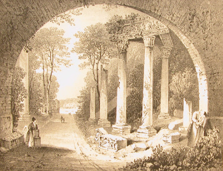 Ruins Leptis Magna, Libya, at Virginia Water from Dry Arch (after William Alfred Delamotte)