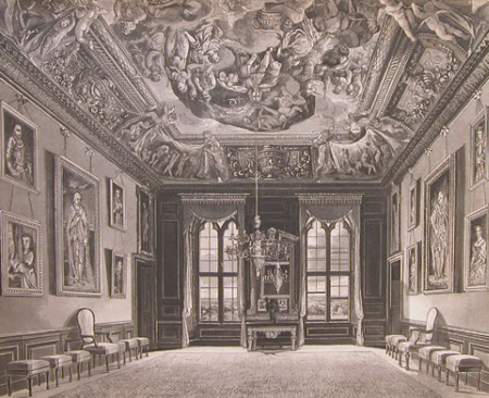 The King's Old State Bed Chamber, Windsor Castle (after Charles Wild)