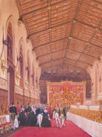 Queen Victoria and King Louis-Philippe entering St George's Hall for the Garter Banquet. 11 October ...