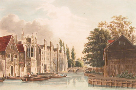 St Johns College, Cambridge, from Fisher's Lane (after William Westall)