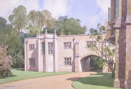 The Gallery Extension from the West, Anglesey Abbey, Cambridgeshire: 1956 
