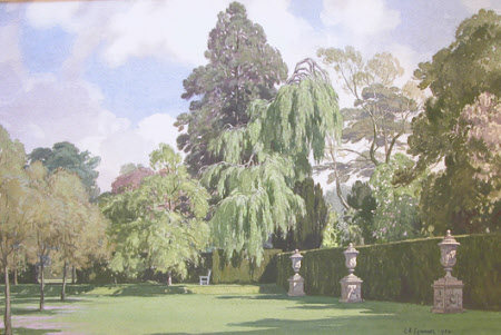 View of the South East corner of the Rose Garden, Anglesey Abbey, Cambridgeshire: 1954