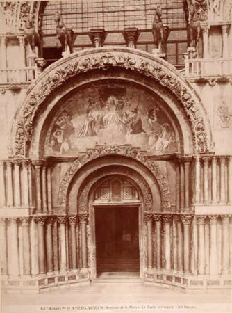 Central Doorway, Basilica of St Mark's, Venice: c.1335-1365 with a mosaic of the Last Judgement ...