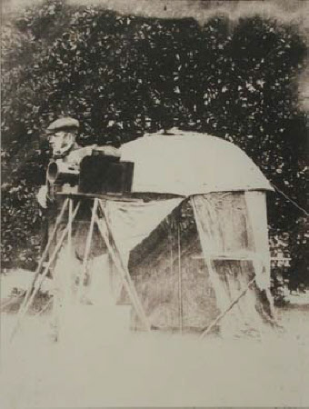 John Dillwyn Llewelyn (1810-1882) in his wet collodian outfit. c.1853