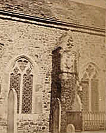 “Carved Buttress, St. Martin’s Church, Jersey 1892” .