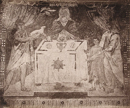 Mosaic: The Sacrifice of Melchizedek, Church of San Apollinare in Classe. Ravenna