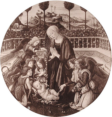 The Adoration of the Christ Child by Francesco Botticini, Pitti Palace, Florence