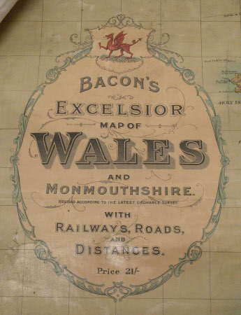 Map of Wales with Railways, Roads and Distances
