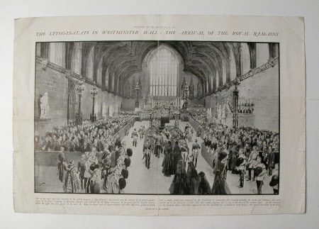 The Lying-in-State in Westminster Hall  of King Edward VII (1841–1910). May 21, 1910