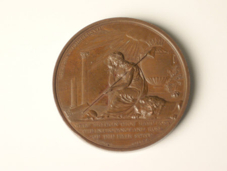 Bronze medallion, 1817: commemorating the death of Princess Charlotte Augusta, Princess of Wales ...
