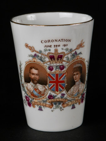 China beaker commemorating the coronation on 22 June 1911 of King George V (1865-1936) and Queen ...