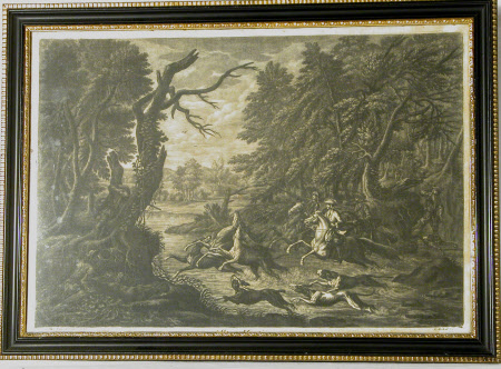 A Deer Hunt (after Johannes Elias Ridinger) 